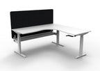 Boost Crank Manual Height Adjustable Corner Workstation - Eco Panel Screen - configuration image