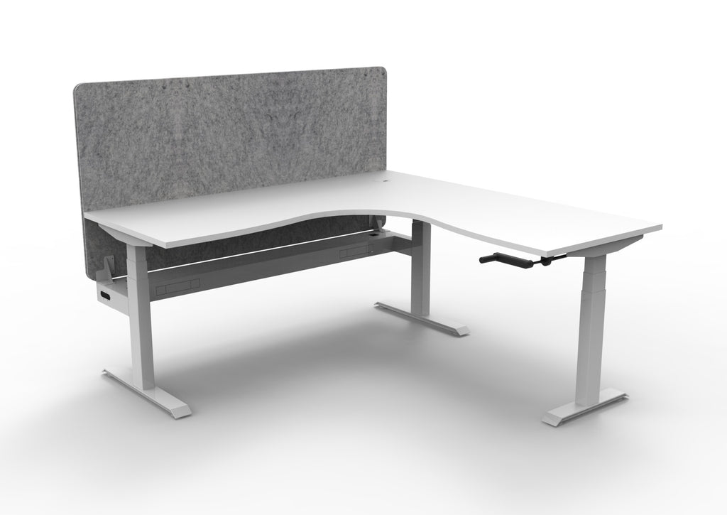 Boost Crank Manual Height Adjustable Corner Workstation - Eco Panel Screen - configuration image