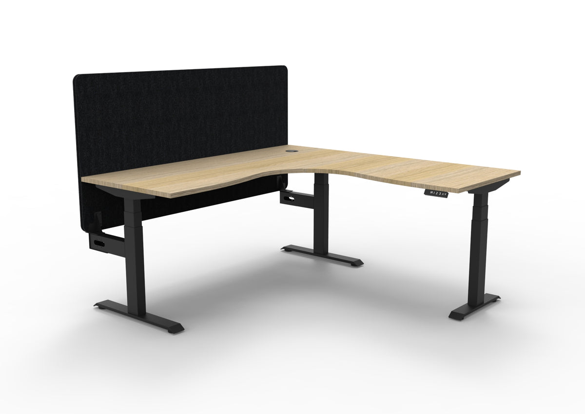 Boost+ Electric Height Adjustable Corner Workstation - Eco Panel Screen