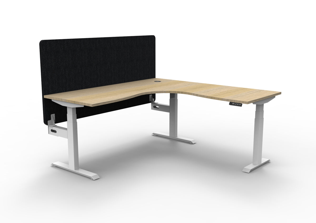 Boost+ Electric Height Adjustable Corner Workstation - Eco Panel Screen - configuration image