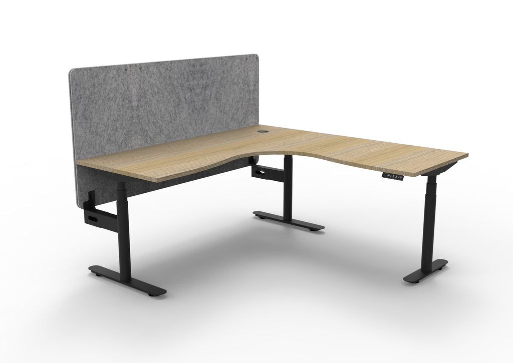 Halo+ Electric Height Adjustable Corner Workstation - Eco Panel Screen - configuration image