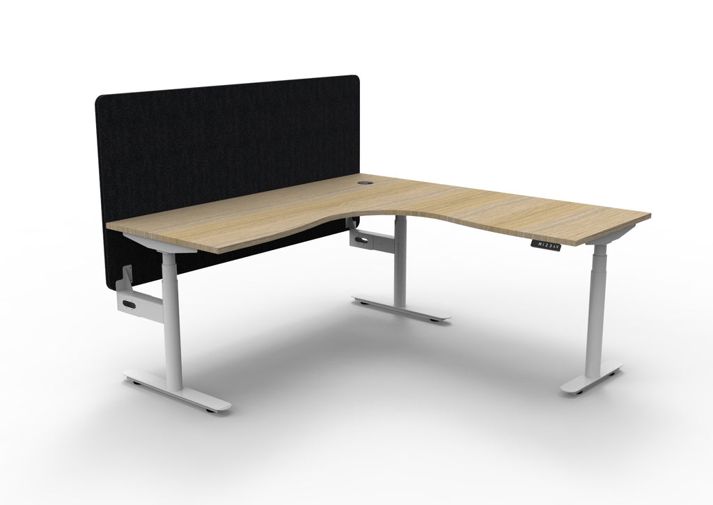 Halo+ Electric Height Adjustable Corner Workstation - Eco Panel Screen - configuration image