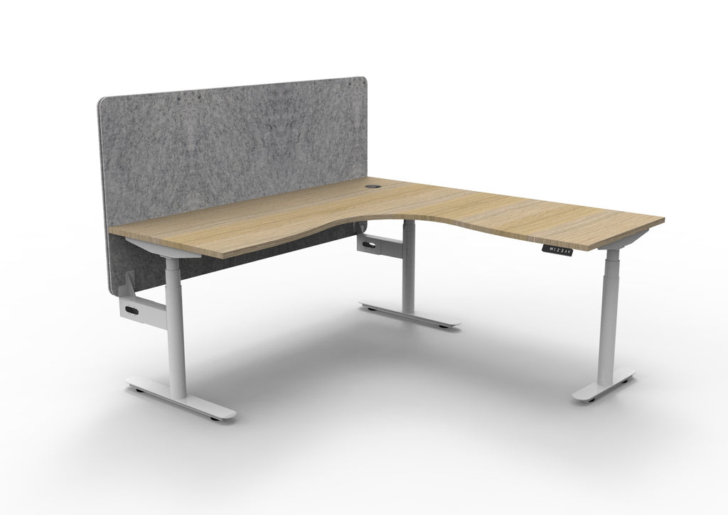 Halo+ Electric Height Adjustable Corner Workstation - Eco Panel Screen - configuration image