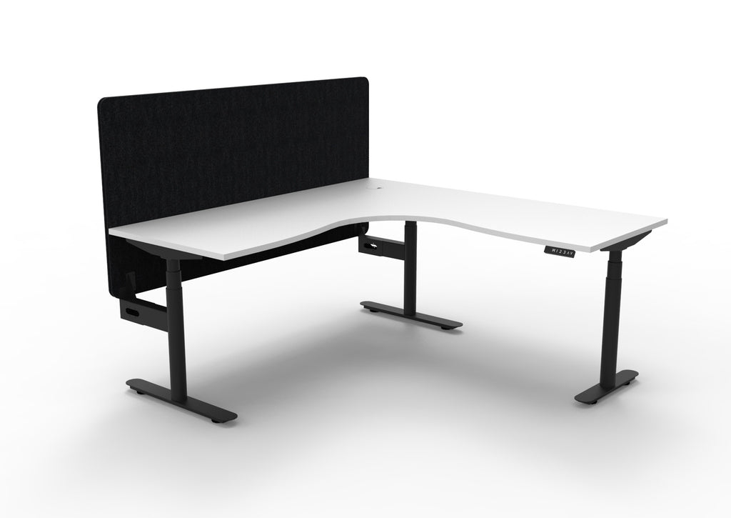 Halo+ Electric Height Adjustable Corner Workstation - Eco Panel Screen - configuration image