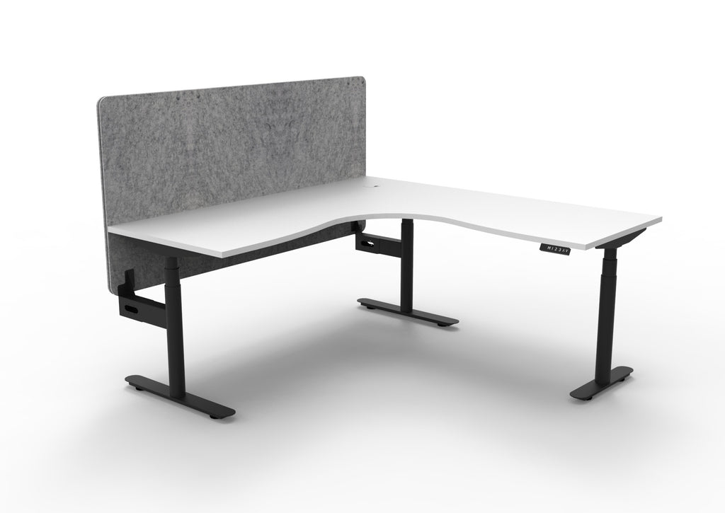 Halo+ Electric Height Adjustable Corner Workstation - Eco Panel Screen - configuration image