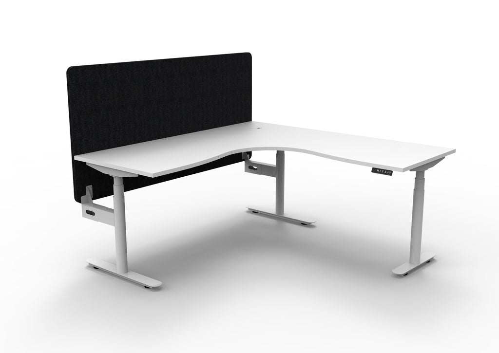 Halo+ Electric Height Adjustable Corner Workstation - Eco Panel Screen - configuration image