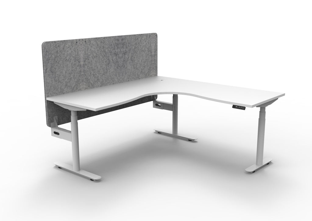 Halo+ Electric Height Adjustable Corner Workstation - Eco Panel Screen - configuration image