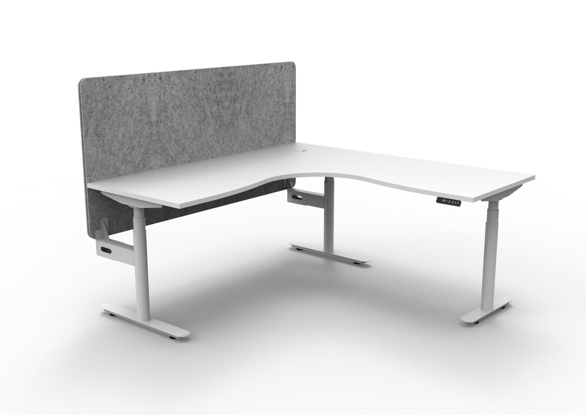 Halo+ Electric Height Adjustable Corner Workstation - Eco Panel Screen - configuration image
