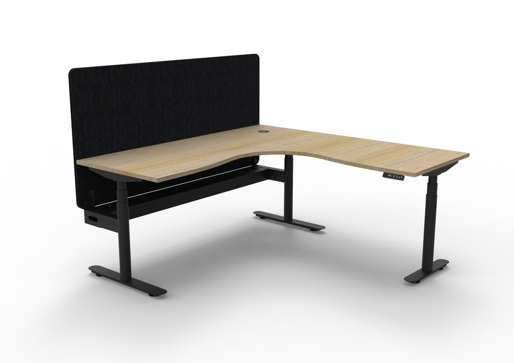 Halo+ Electric Height Adjustable Corner Workstation - Eco Panel Screen - configuration image
