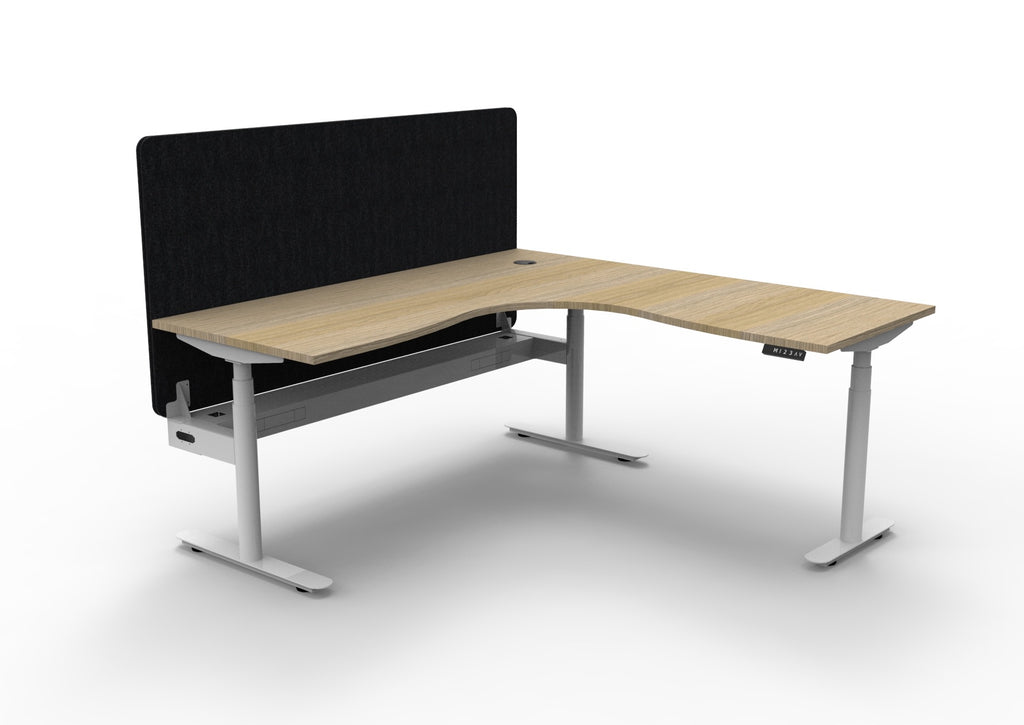 Halo+ Electric Height Adjustable Corner Workstation - Eco Panel Screen - configuration image