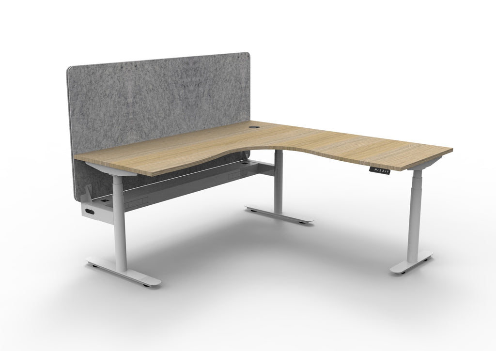 Halo+ Electric Height Adjustable Corner Workstation - Eco Panel Screen - configuration image