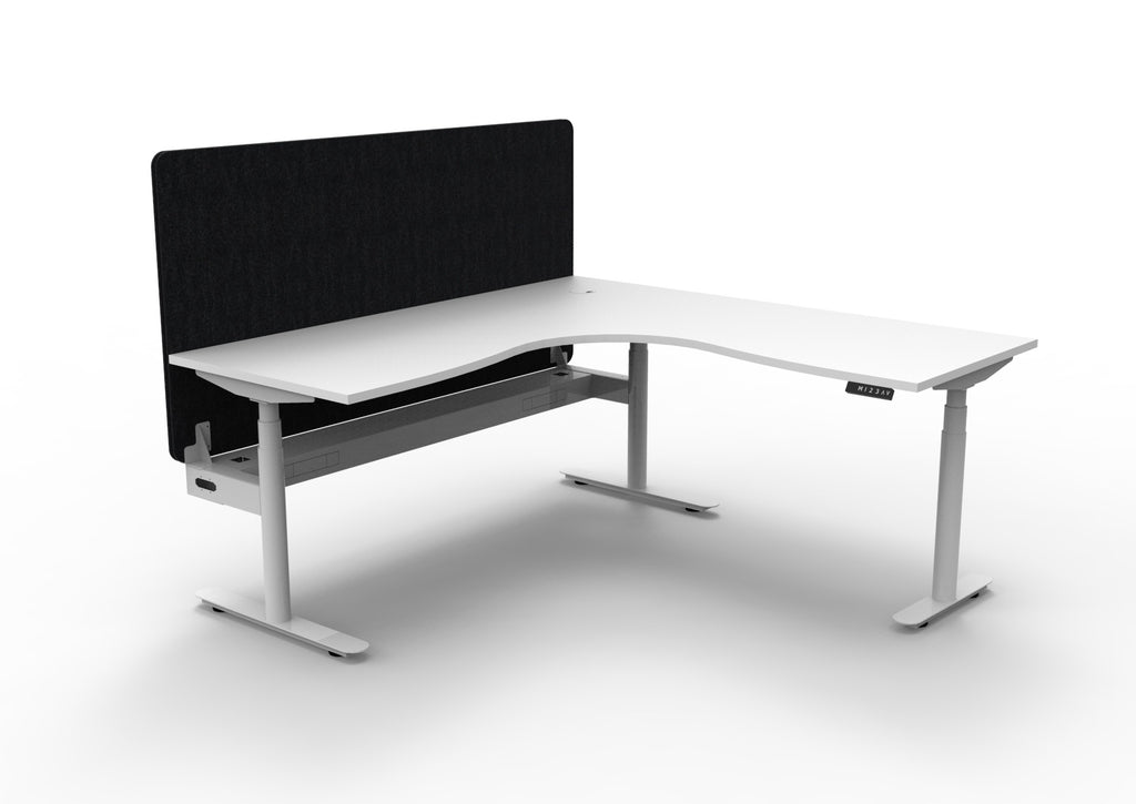 Halo+ Electric Height Adjustable Corner Workstation - Eco Panel Screen - configuration image