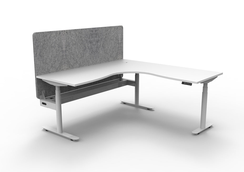 Halo+ Electric Height Adjustable Corner Workstation - Eco Panel Screen - configuration image