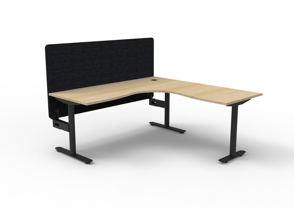 Halo Static Corner Workstation - Eco Panel Screen