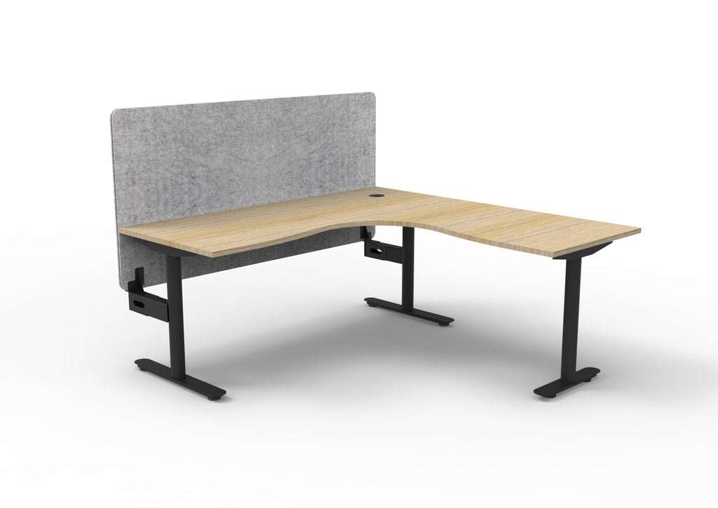 Halo Static Corner Workstation - Eco Panel Screen - configuration image