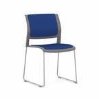 Game Chair Sled – Fully Upholstered — Silver, Charcoal, Sky Blue #CM507