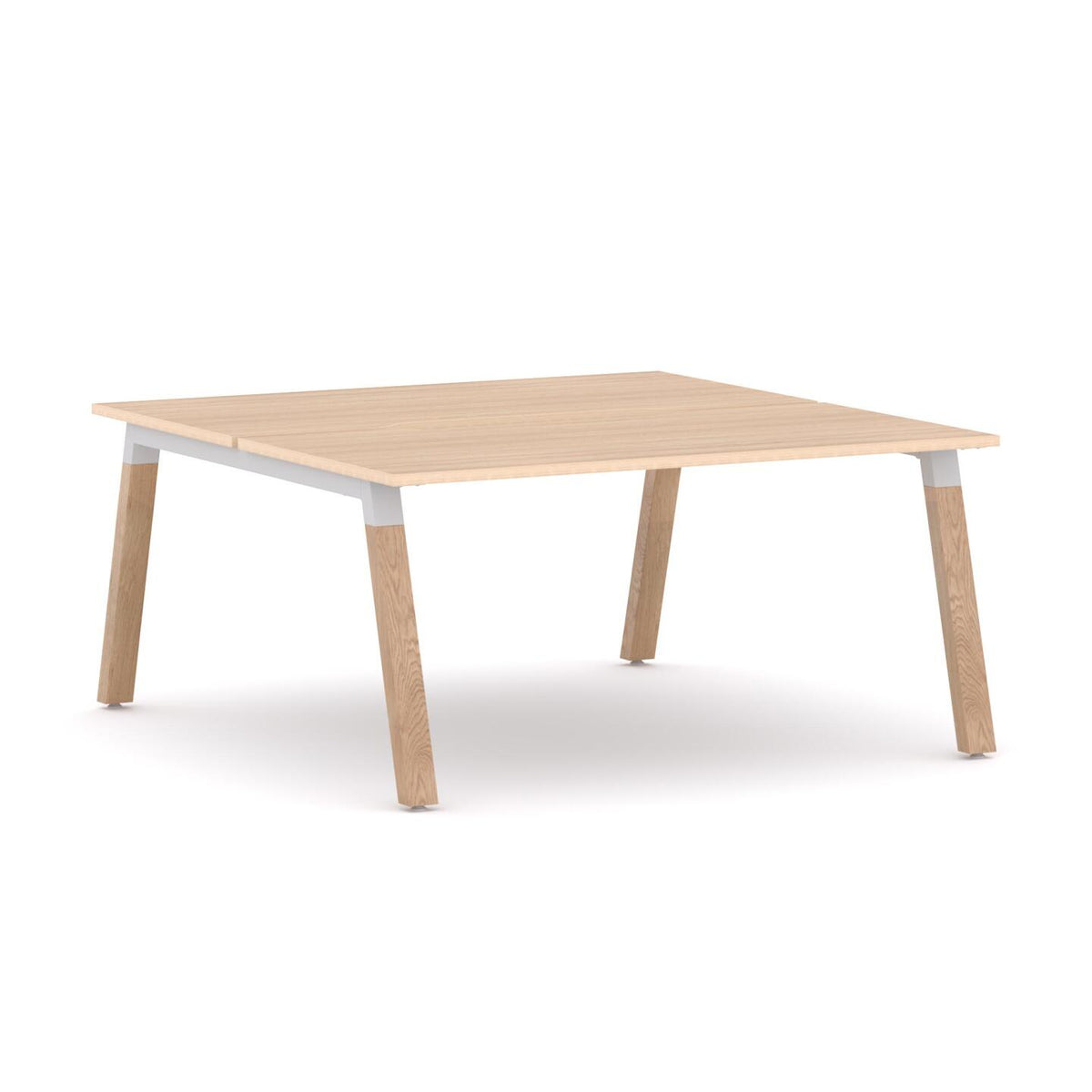 Plantation 2-User Double-Sided Workstation — White, New Oak Ravine