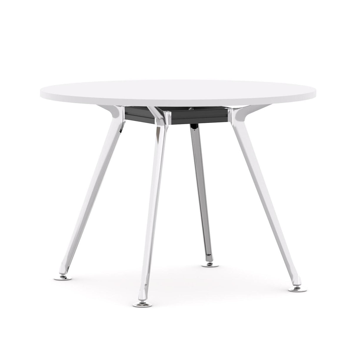 Team Table 4-Leg — Polished Alloy, Studio White