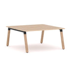 Plantation 2-User Double-Sided Workstation — Black, Classic Oak