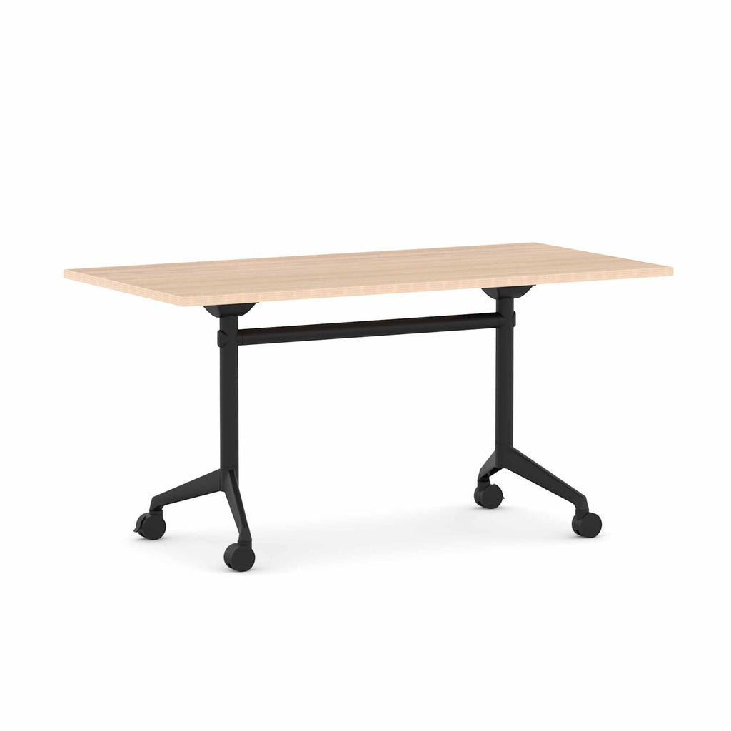 Modulus Flip Table — All Black Powdercoat, New Oak Matte
