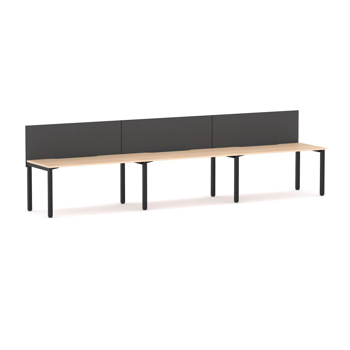 Axis 3-User Single-Sided Workstation with Edge25 Screen - alternate view, size or finish; optional items may be shown