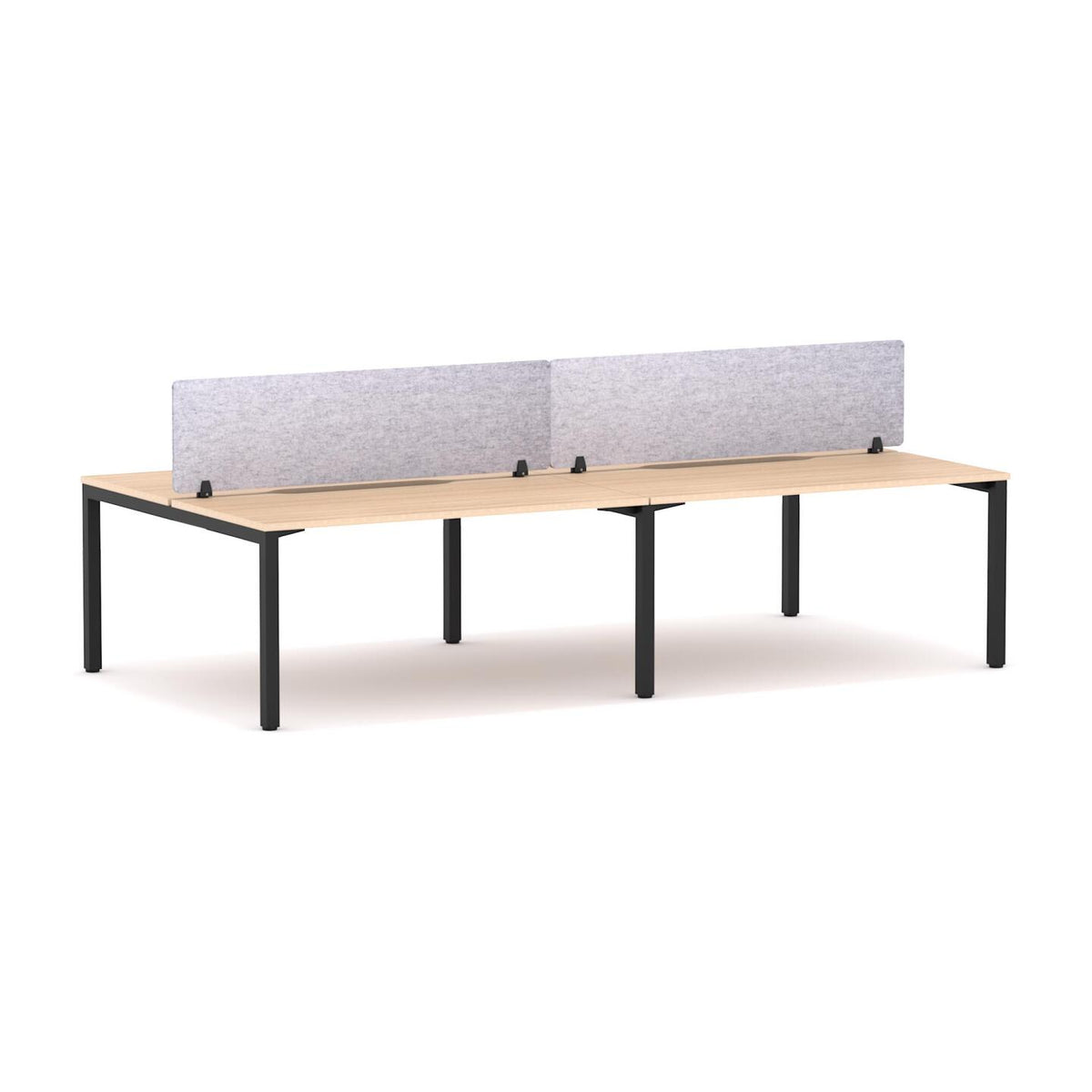 Axis 4-User Double-Sided Workstation with AcoustiQ Screen - alternate view, size or finish; optional items may be shown