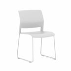 Game Chair Sled — White, White, No Upholstery