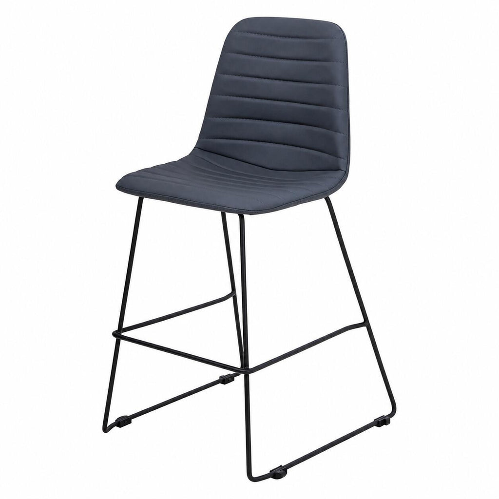 Sofia Kitchen Stool — Black, P U Leather, Navy PU