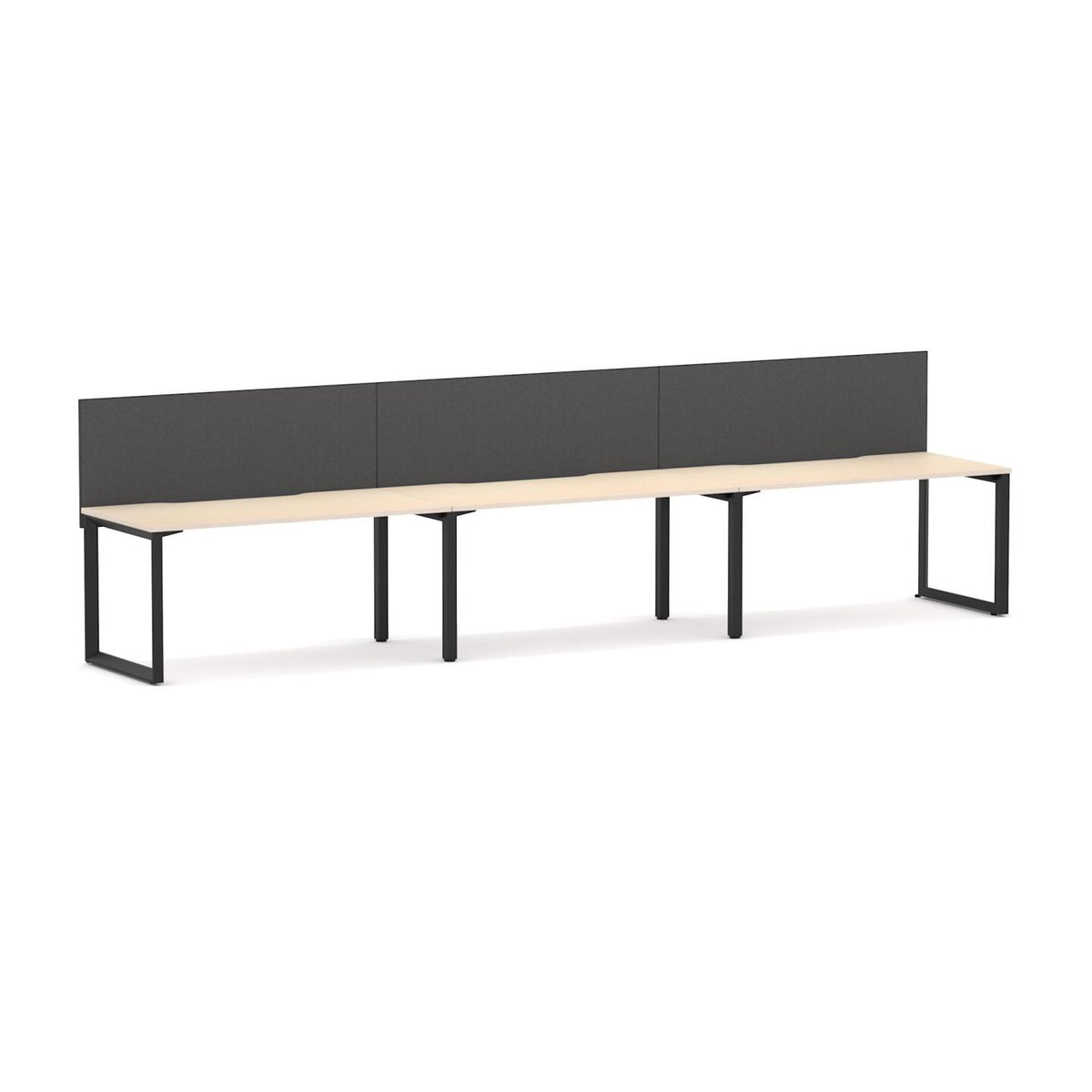 Anvil 3-User Single-Sided Workstation with Edge25 Screen - alternate view, size or finish; optional items may be shown