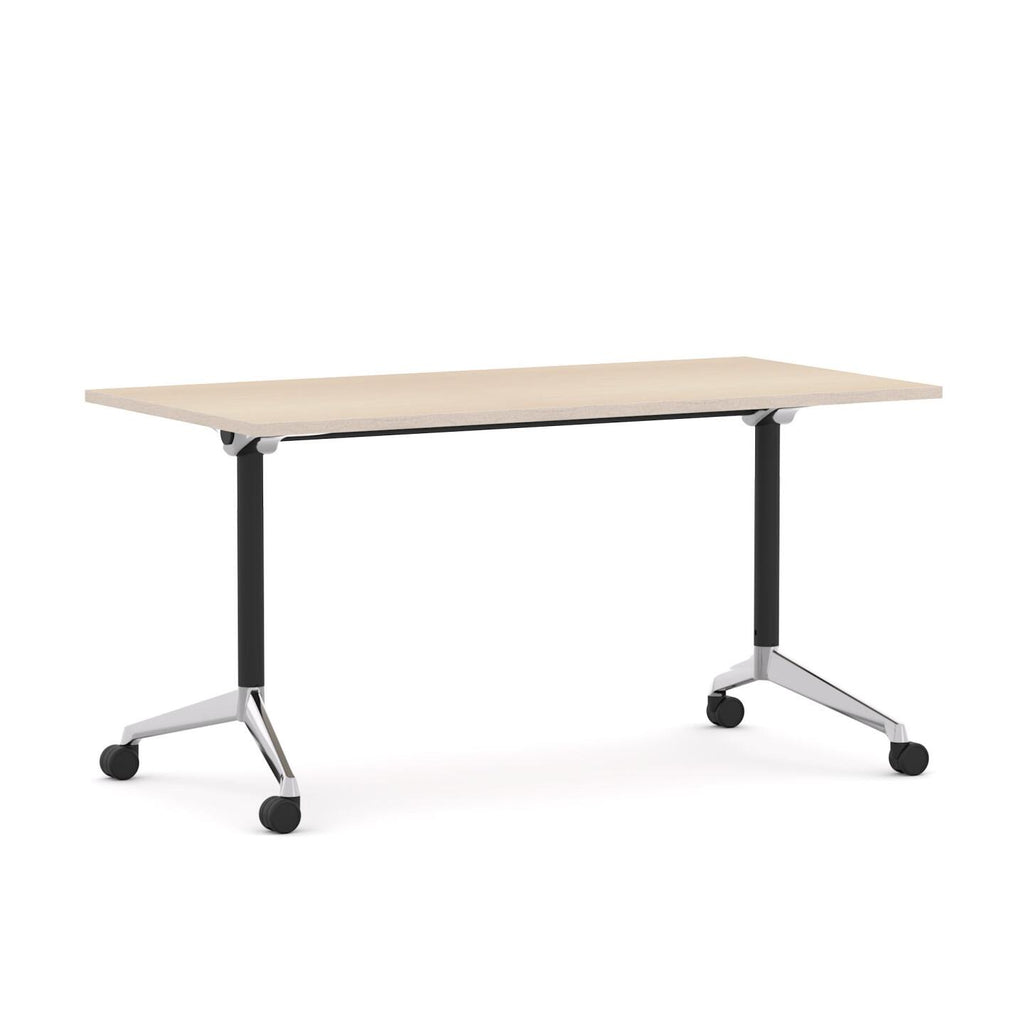 Modulus Mobile Meeting Table — Black With Polished Alloy, Nordic Maple