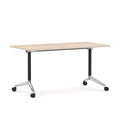 Modulus Mobile Meeting Table — Black With Polished Alloy, Nordic Maple