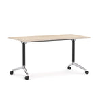 Modulus Mobile Meeting Table — Black With Polished Alloy, Nordic Maple