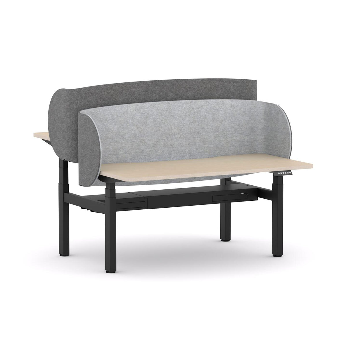 Klass 3C/2M Electric 2-User Double-Sided Workstation with AcoustiQ Curved Wrap Screen - alternate view, size or finish; optional items may be shown