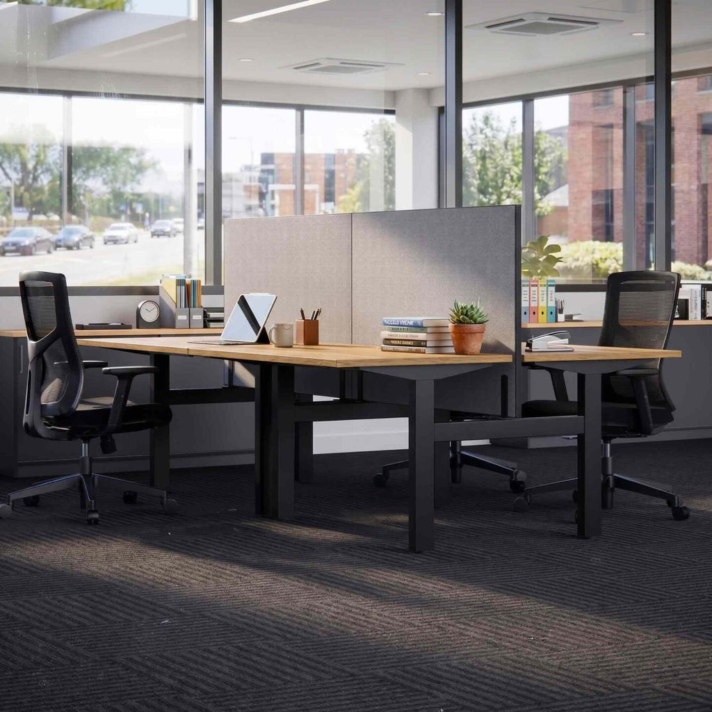 Klass Fixed 2-User Double-Sided Workstation with Edge25 Screen - alternate view, size or finish; optional items may be shown