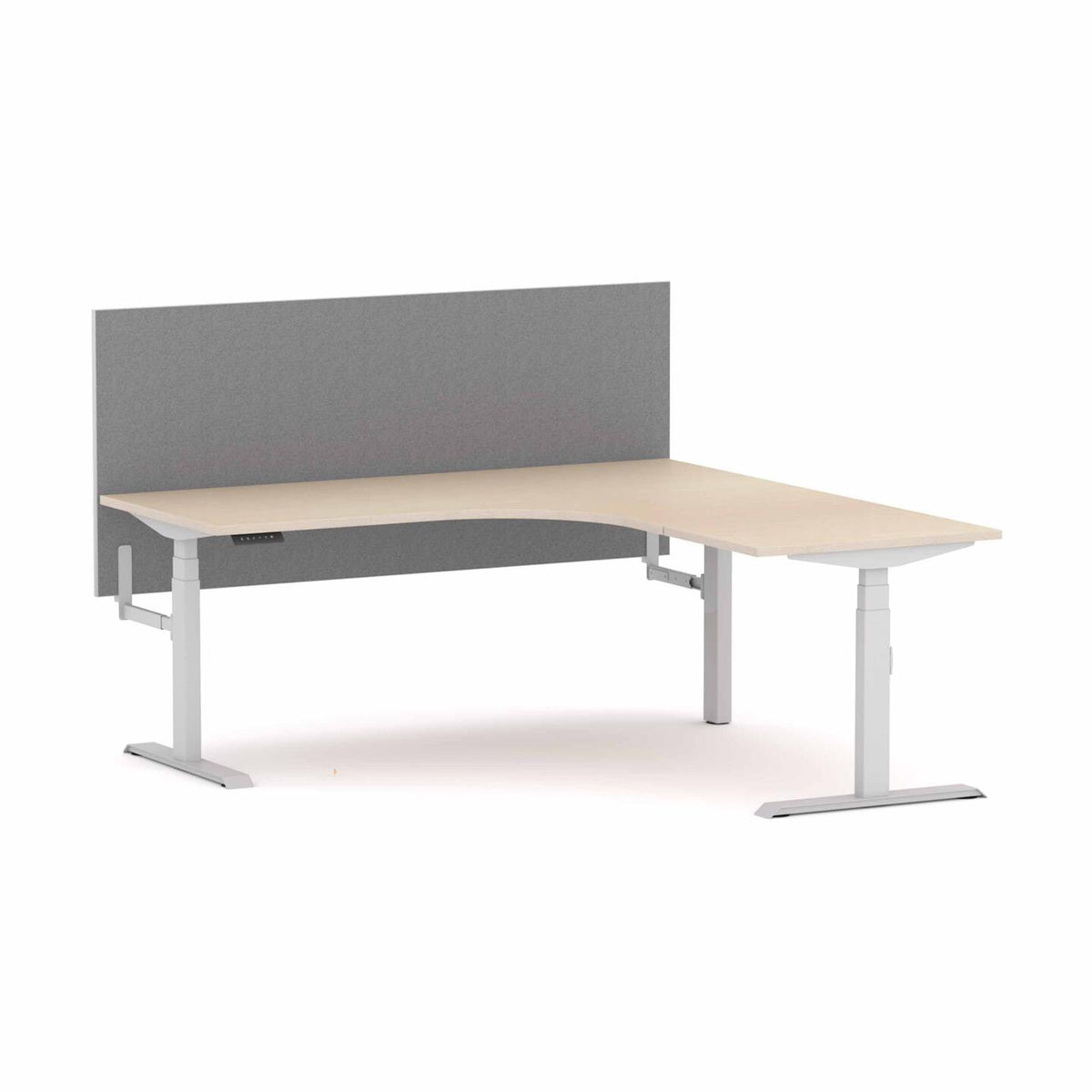 Klass 3C/2M Electric 90° Workstation with Edge25 Screen - alternate view, size or finish; optional items may be shown