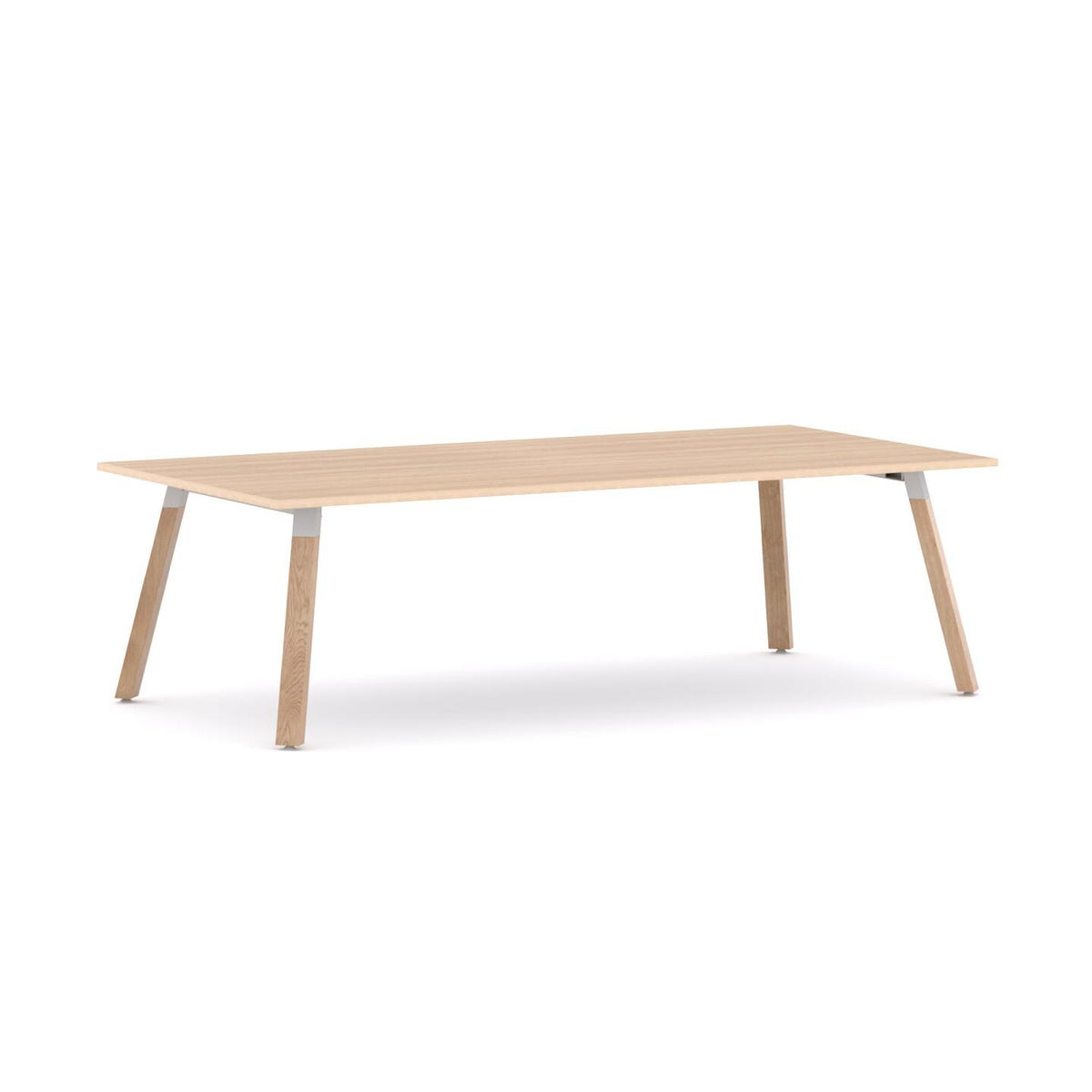 Plantation Boardroom Table 4-Leg — Solid Oak With White Housing, New Oak Matte