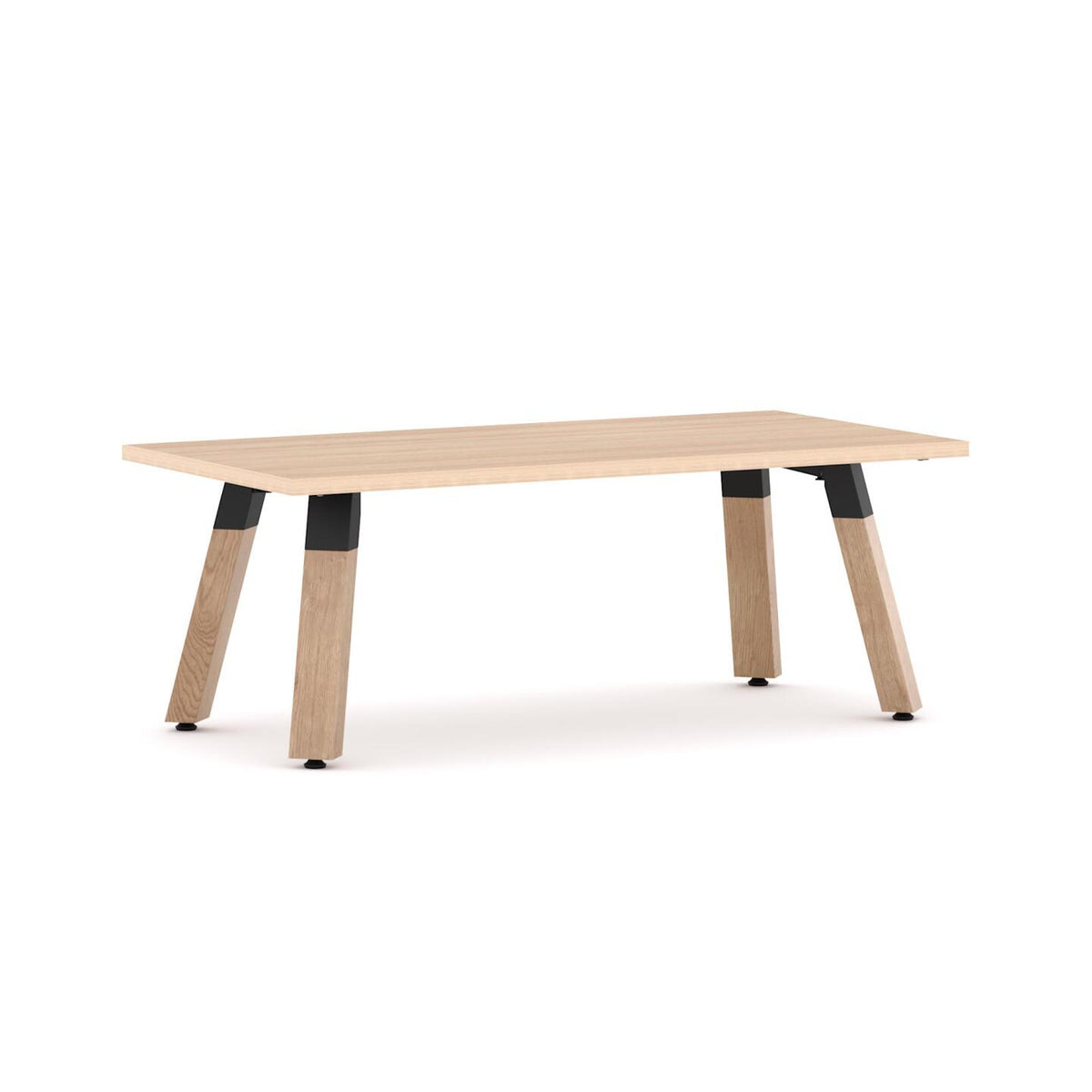 Plantation Coffee Table 4-Leg — Solid Oak With Black Housing, New Oak Matte