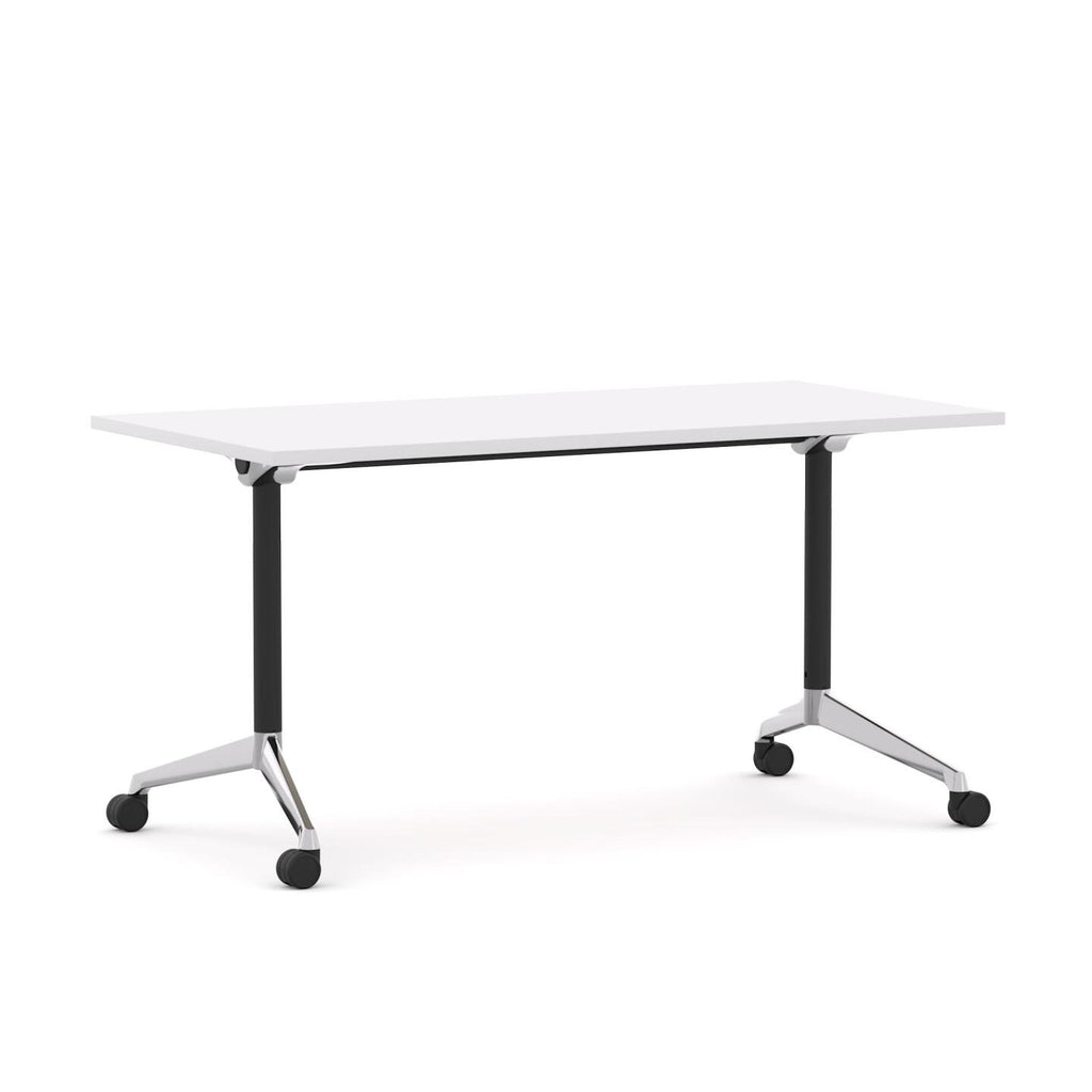 Modulus Mobile Meeting Table — Black With Polished Alloy, Studio White