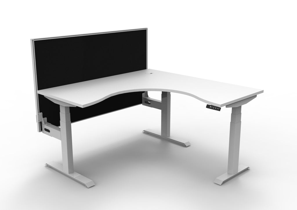 Boost+ Electric Height Adjustable Corner Workstation - Framed Screen Options - configuration image