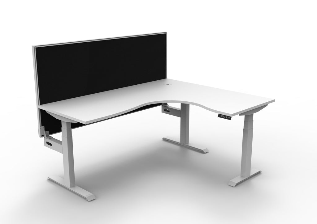Boost+ Electric Height Adjustable Corner Workstation - Framed Screen Options - configuration image