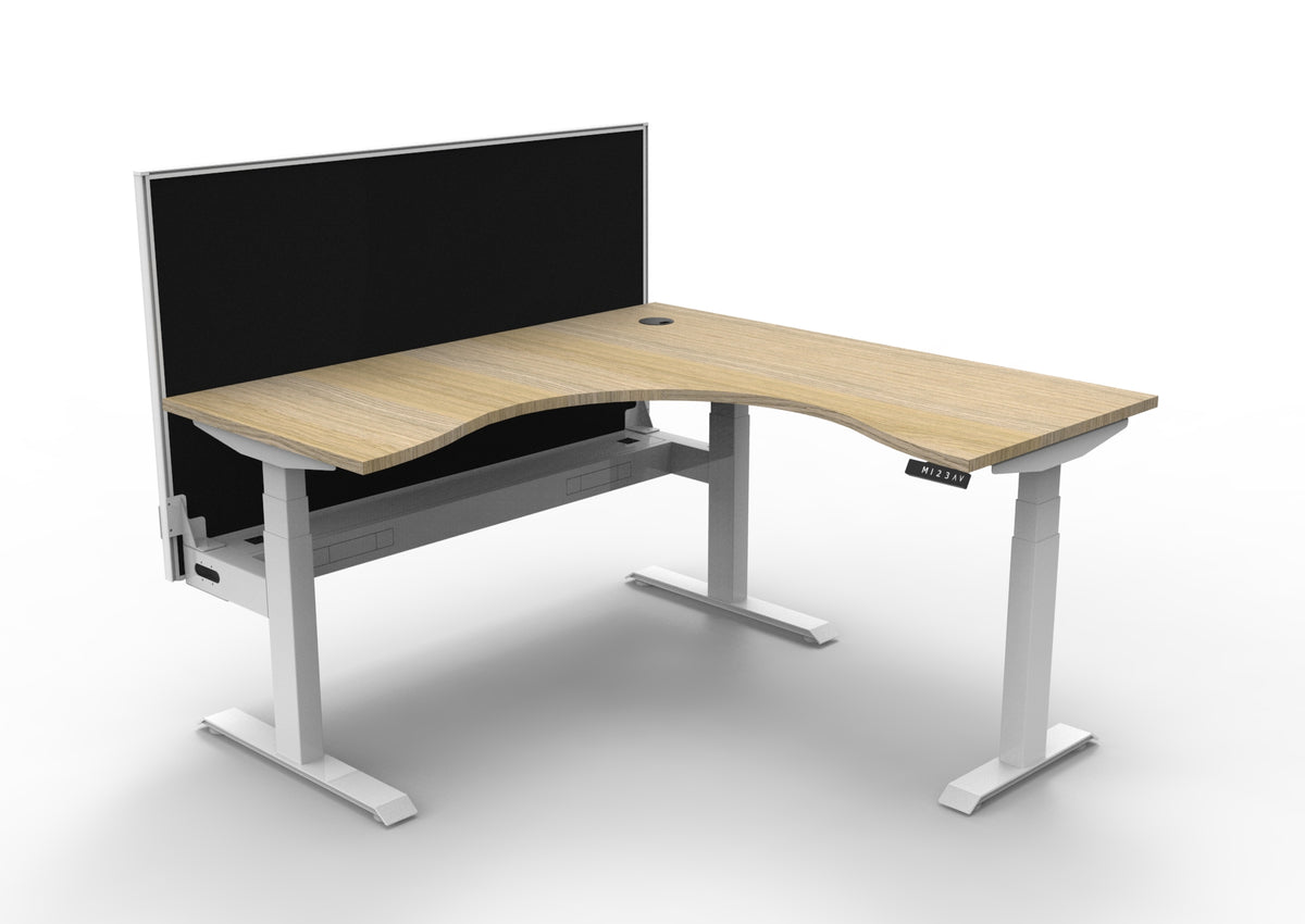 Boost+ Electric Height Adjustable Corner Workstation - Framed Screen Options - configuration image
