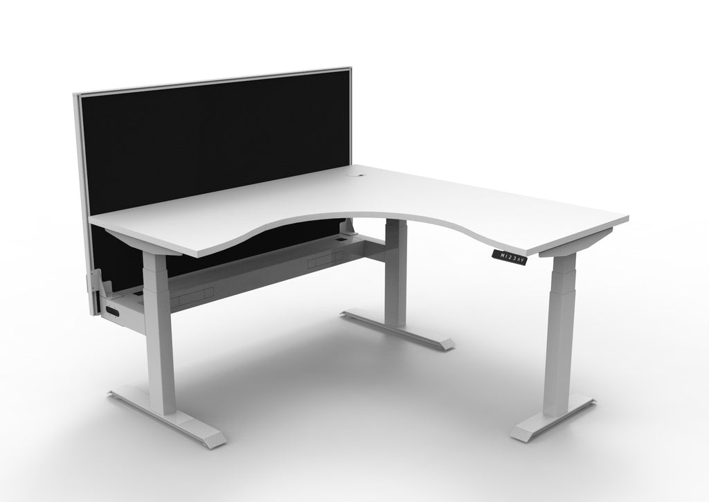 Boost+ Electric Height Adjustable Corner Workstation - Framed Screen Options - configuration image