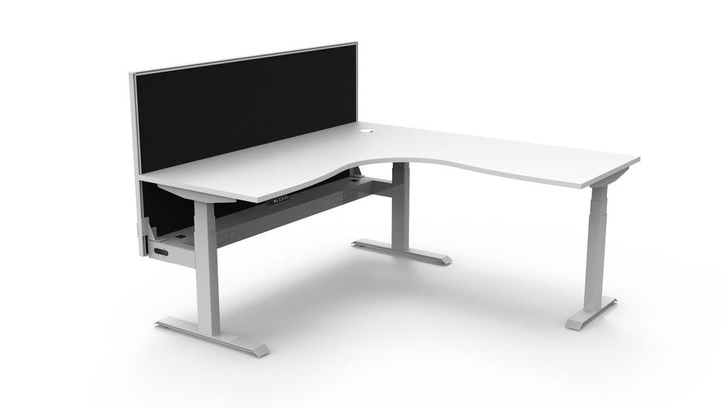 Boost+ Electric Height Adjustable Corner Workstation - Framed Screen Options - configuration image