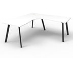 Eternity Corner Workstation - No Screen - Natural White Top & Black Base hover image