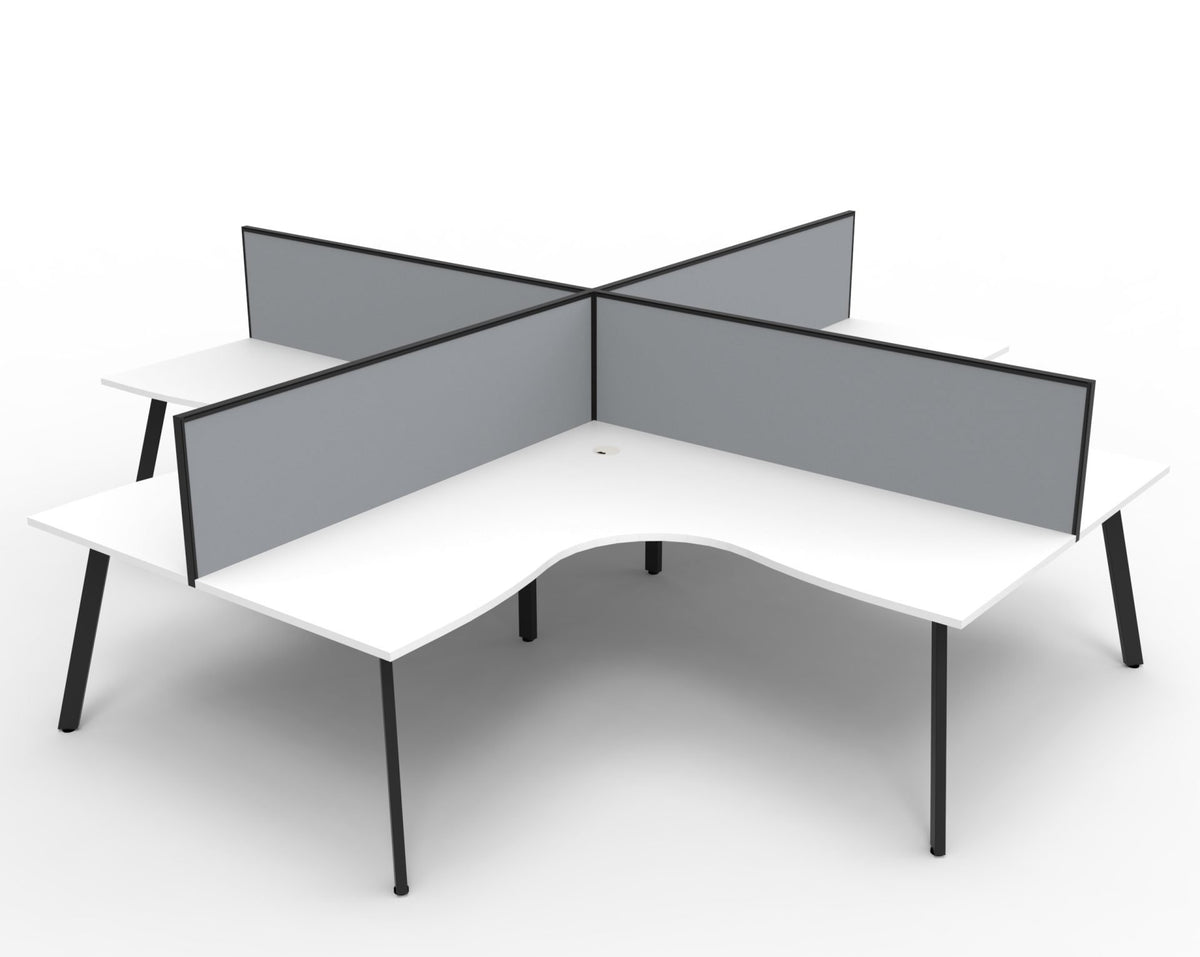 Eternity 4 Person Corner Workstation - Framed Screen hover image