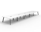 Eternity 10 Person Back To Back Workstation - No Screen - Natural White Top & Black Base hover image