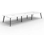 Eternity 6 Person Back To Back Workstation - No Screen - Natural White Top & Black Base hover image