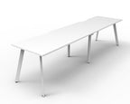 Eternity 2 Person Single Sided Workstation - No Screen - Natural White Top & White Base