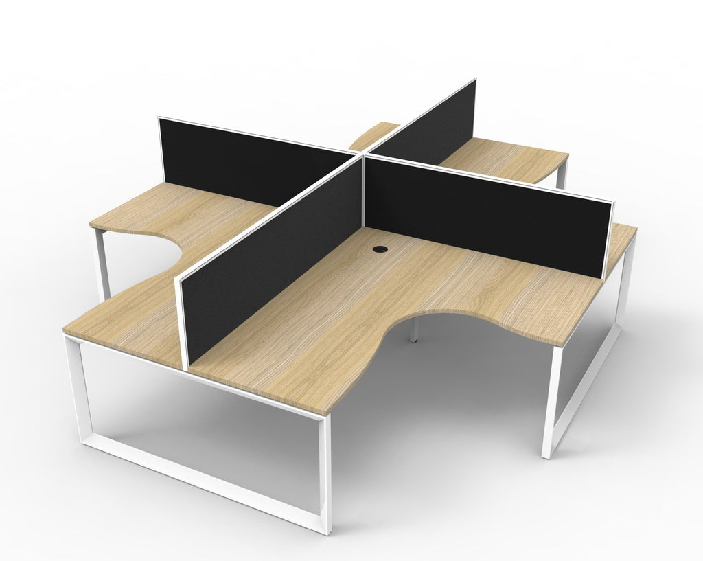 Infinity Loop Leg 4 Person Corner Workstation - Framed Screen