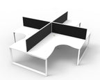 Infinity Loop Leg 4 Person Corner Workstation - Framed Screen